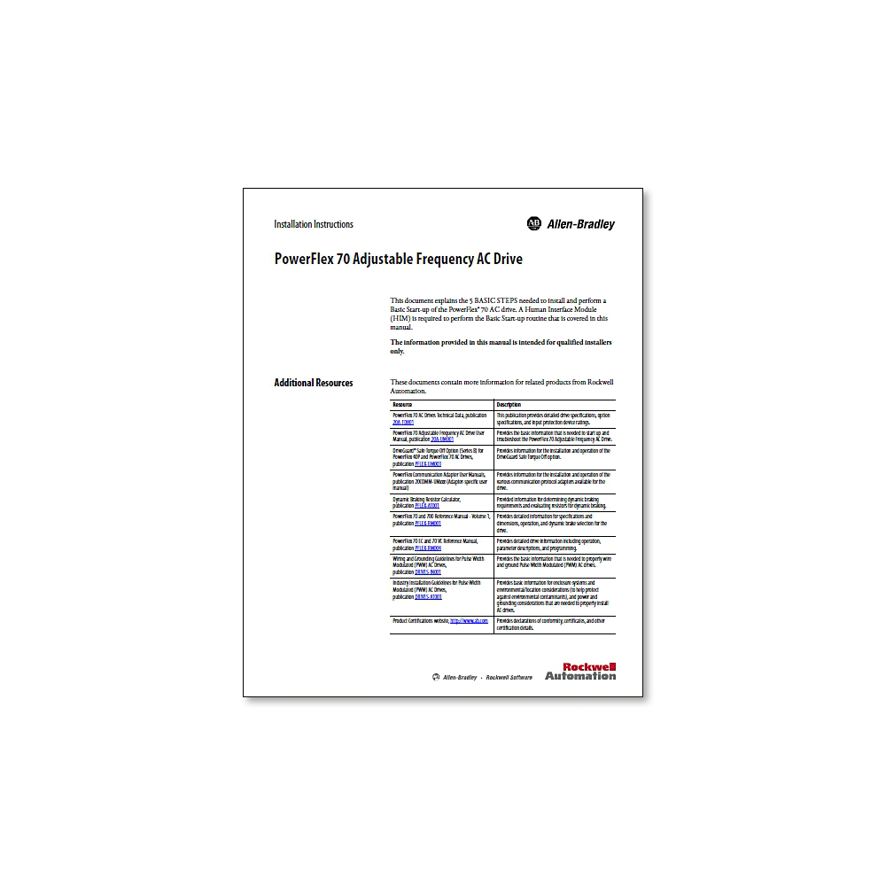 ROCKWELL AUTOMATION 20A-PUB-IN1-EN